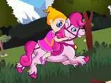 Girl riding the pony