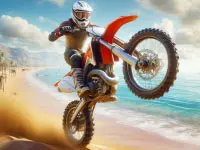 Motor Cycle Beach Stunt